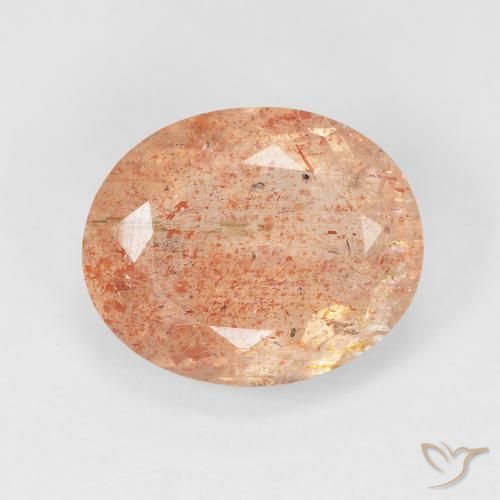 4.69ct Naturel Medium Light-Orange Pierre de soleil, ovale, Translucide
