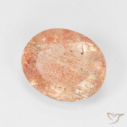 Pierre de soleil Medium Light-Orange naturelle ovale, 4.69 ct, Translucide