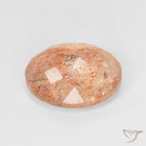 Pierre de soleil Medium Light-Orange naturelle ovale, 4.69 ct, Translucide