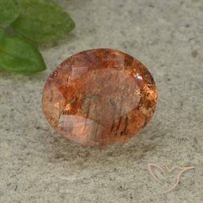 Pierre de soleil Orange moyen naturelle ovale, 4.33 ct, Translucide