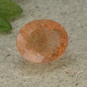 Pierre de soleil Orange chaud naturelle ovale, 5.32 ct, Translucide