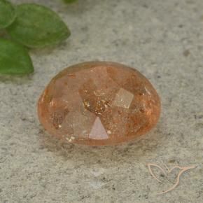 Pierre de soleil Orange chaud naturelle ovale, 5.32 ct, Translucide