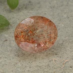 Pierre de soleil Orange moyen naturelle ovale, 4.87 ct, Translucide