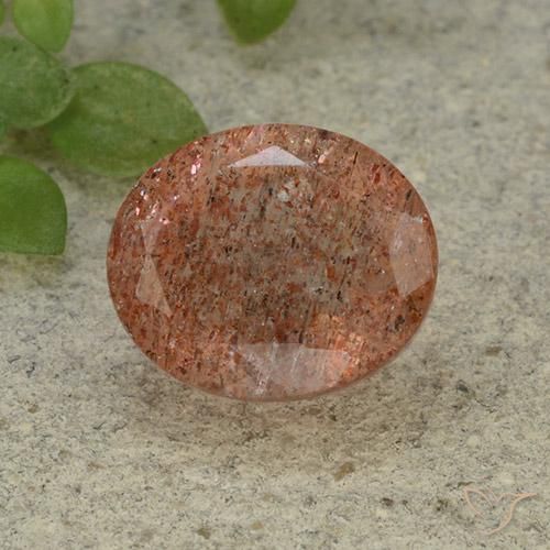 5.46ct Naturel Orange moyen Pierre de soleil, ovale, Translucide