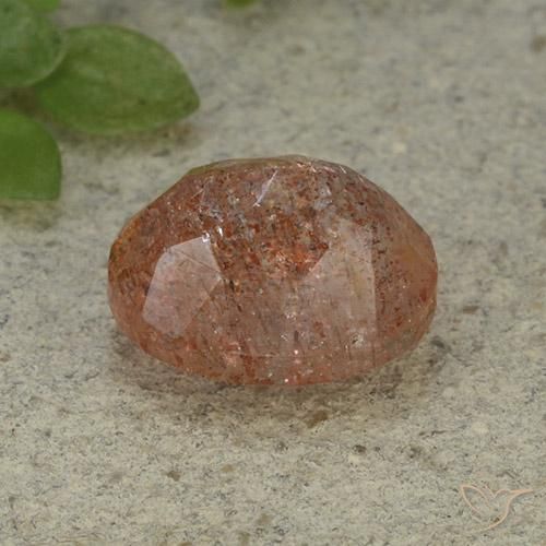 Pierre de soleil Orange moyen naturelle ovale, 5.46 ct, Translucide