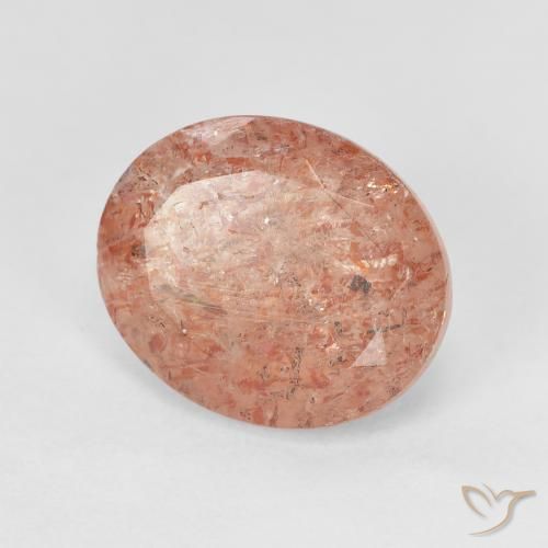 Pierre de soleil Orange pamplemousse naturelle ovale, 4.62 ct, Translucide