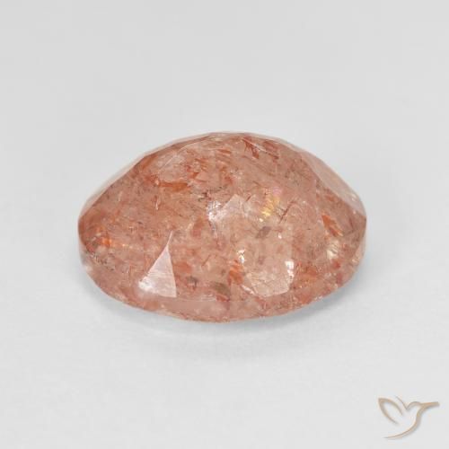 Pierre de soleil Orange pamplemousse naturelle ovale, 4.62 ct, Translucide