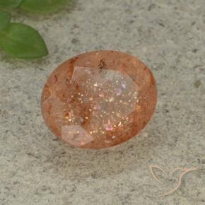 Pierre de soleil Orange chaud naturelle ovale, 4.90 ct, Translucide