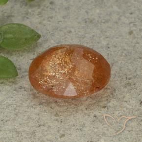 Pierre de soleil Orange chaud naturelle ovale, 5.04 ct, Translucide