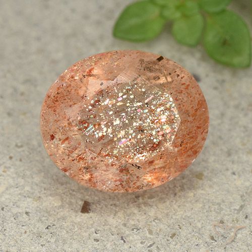 5.04ct Naturel Orange clair Pierre de soleil, ovale, Translucide