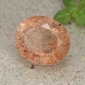 Pierre de soleil Orange clair naturelle ovale, 5.04 ct, Translucide