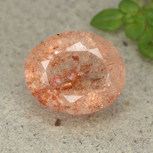 3.89ct Naturel Orange clair Pierre de soleil, ovale, Translucide