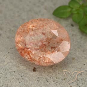 Pierre de soleil Orange clair naturelle ovale, 3.89 ct, Translucide
