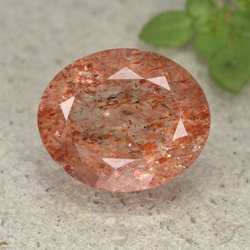 4.63ct Naturel Orange chaud Pierre de soleil, ovale, Translucide