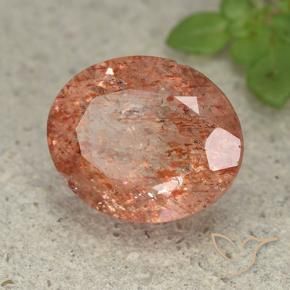 Pierre de soleil Orange chaud naturelle ovale, 4.63 ct, Translucide