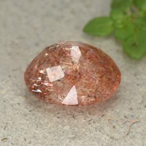 Pierre de soleil Orange chaud naturelle ovale, 4.63 ct, Translucide