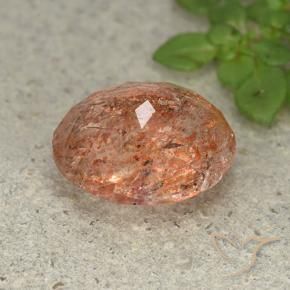 Pierre de soleil Orange rougeâtre naturelle ovale, 4.60 ct, Translucide