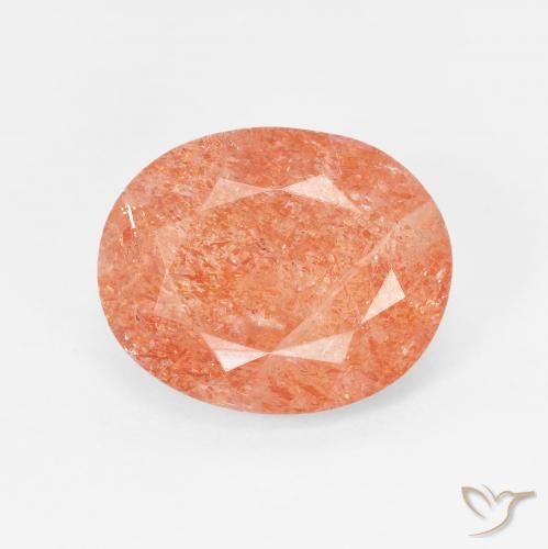 3.87ct Naturel Orange moyen Pierre de soleil, ovale, Translucide