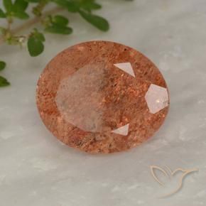 Pierre de soleil Orange pamplemousse naturelle ovale, 4.20 ct, Translucide