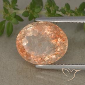 Pierre de soleil Orange clair naturelle ovale, 4.83 ct, Translucide