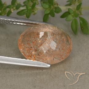 Pierre de soleil Orange clair naturelle ovale, 4.83 ct, Translucide