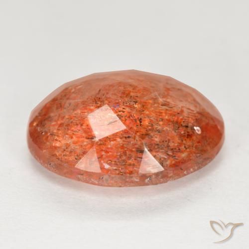 Pierre de soleil Orange moyen naturelle ovale, 3.69 ct, Translucide