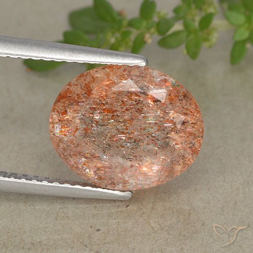 3.73ct Naturel Orange gingembre Pierre de soleil, ovale, Translucide