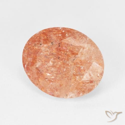 Pierre de soleil Medium Light-Orange naturelle ovale, 4.38 ct, Translucide