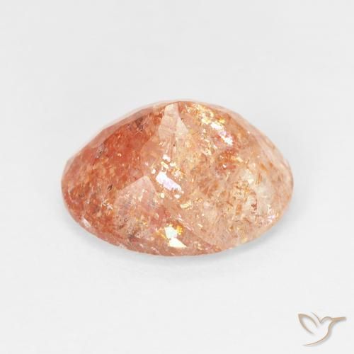 Pierre de soleil Medium Light-Orange naturelle ovale, 4.38 ct, Translucide