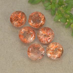 Achetez naturel 3,33ct orange pierre de soleil gems, coupe roude, en provenance inde chez gemselect. en stock, livraison internationale!