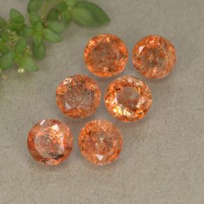 Achetez naturel 2,82ct orange pierre de soleil gems, coupe roude, en provenance inde chez gemselect. en stock, livraison internationale!