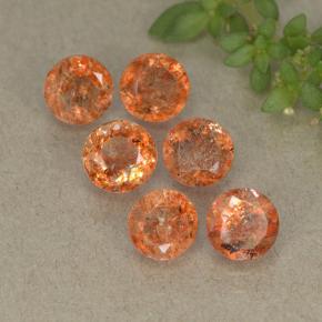 Achetez naturel 2,82ct orange pierre de soleil gems, coupe roude, en provenance inde chez gemselect. en stock, livraison internationale!