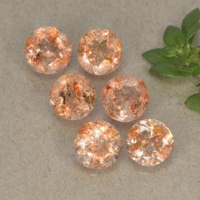 Achetez naturel 3,21ct orange pierre de soleil gems, coupe roude, en provenance inde chez gemselect. en stock, livraison internationale!