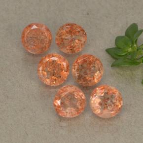Achetez naturel 3,36ct orange pierre de soleil gems, coupe roude, en provenance inde chez gemselect. en stock, livraison internationale!