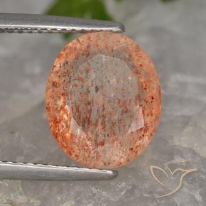 Pierre de soleil Orange moyen-léger naturelle ovale, 4.55 ct, Translucide