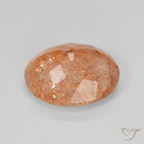 Pierre de soleil Orange rougeâtre naturelle ovale, 4.02 ct, Translucide