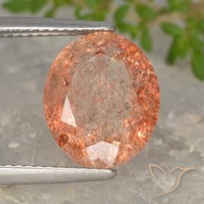 Pierre de soleil Orange moyen-léger naturelle ovale, 4.73 ct, Translucide