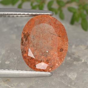 Pierre de Soleil  Orange pamplemousse naturelle Coupe ovale, 3.78 ct, Translucide