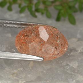 Pierre de soleil orange naturelle coupe ovale, 4,33 ct, translucide