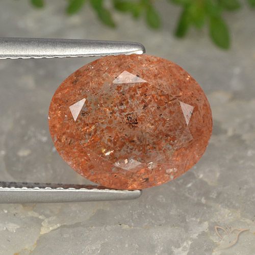 4.34ct Naturel Orange pamplemousse Pierre de soleil, ovale, Translucide