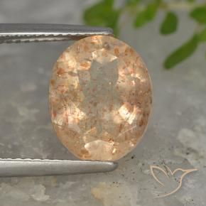 Pierre de soleil Orange clair naturelle ovale, 5.02 ct, Translucide