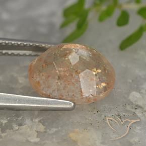 Pierre de soleil Orange clair naturelle ovale, 5.02 ct, Translucide