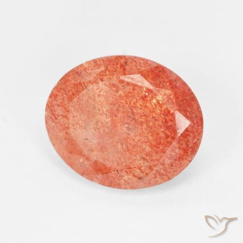 4.16ct Naturel Orange moyen Pierre de soleil, ovale, Translucide