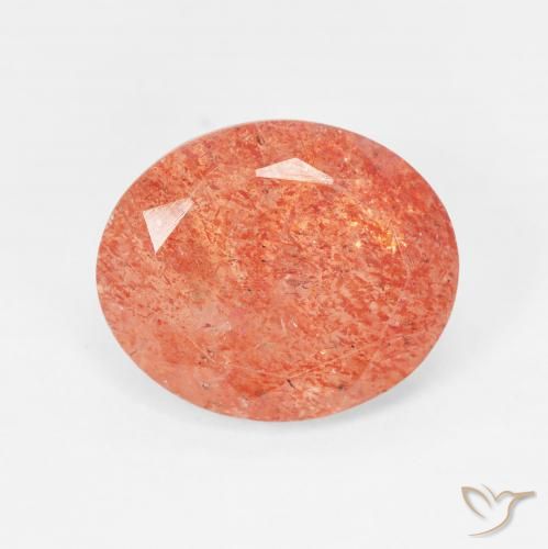 Pierre de soleil Orange moyen naturelle ovale, 4.16 ct, Translucide