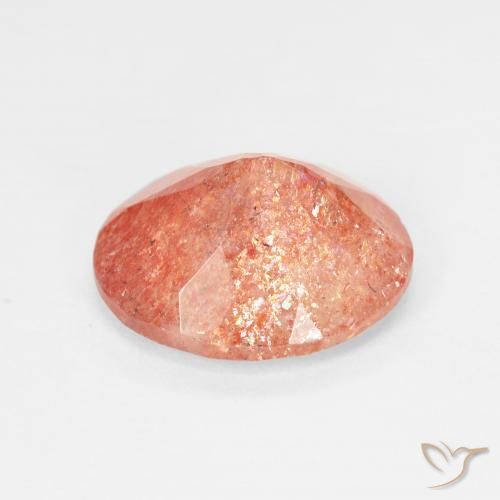 Pierre de soleil Orange moyen naturelle ovale, 4.16 ct, Translucide
