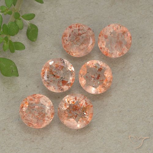3.22ctw Naturel Orange clair Pierre de soleil, Tour, Translucide