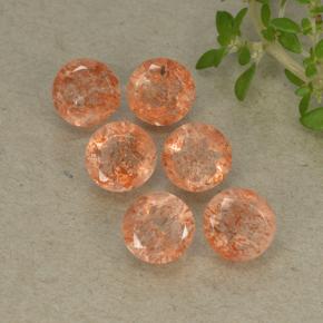 Achetez naturel 3.47ct Orange rougeâtre Pierre de Soleil  gems, Coupe roude, En provenance Inde chez GemSelect. En stock, livraison internationale!