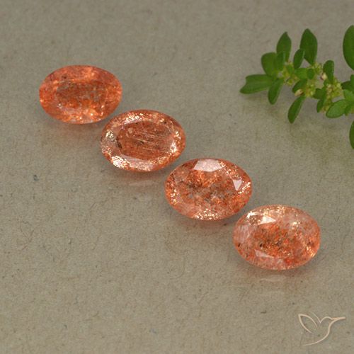 3.26ctw Naturel Orange gingembre Pierre de soleil, ovale, Translucide