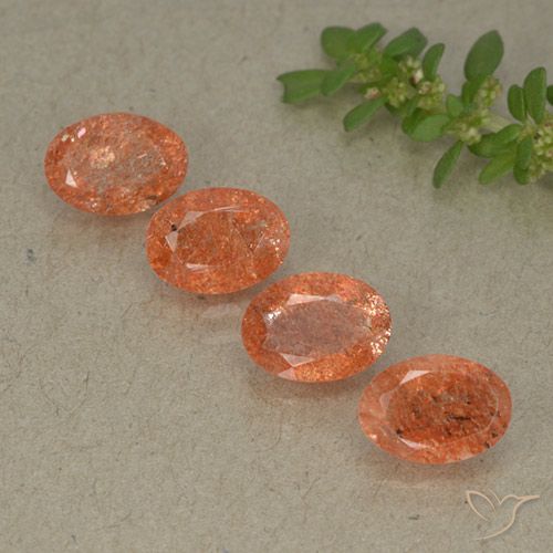 2.81ctw Naturel Orange pamplemousse Pierre de soleil, ovale, Translucide
