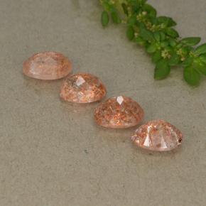 Achetez naturel 3,36ct orange pierre de soleil gems, coupe ovale, en provenance inde chez gemselect. en stock, livraison internationale!
